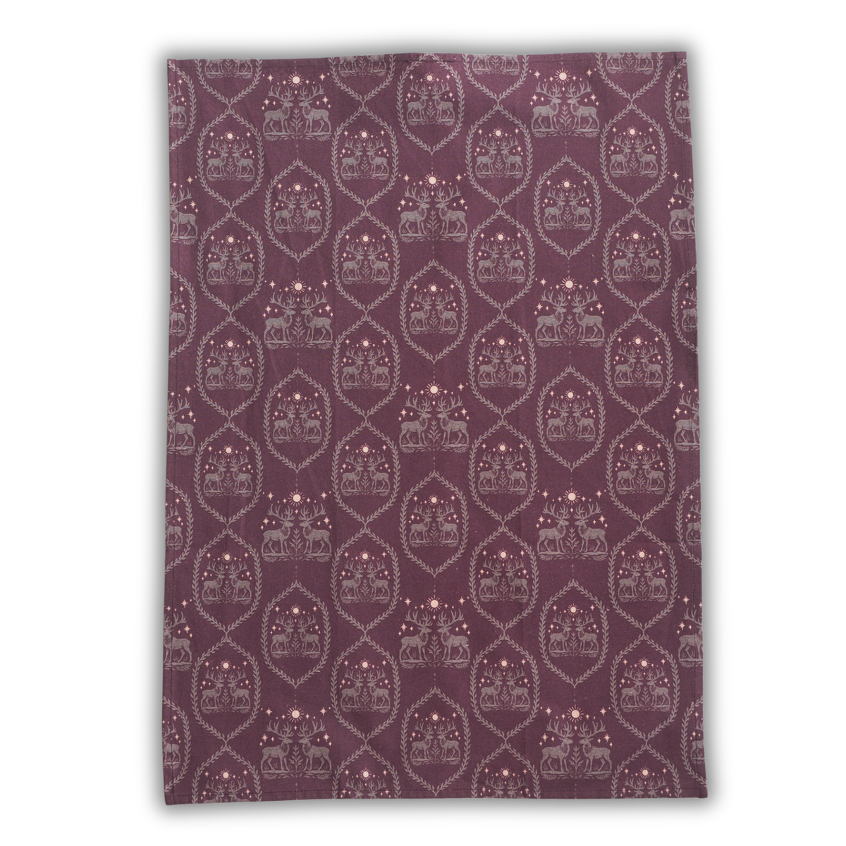 Tea towel cotton crepe - Winterfell - Plum