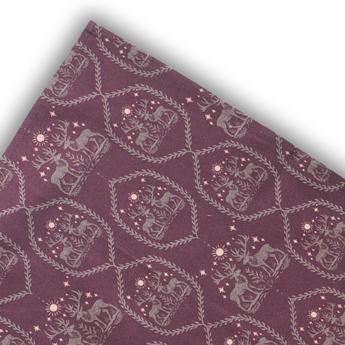 Tea towel cotton crepe - Winterfell - Plum