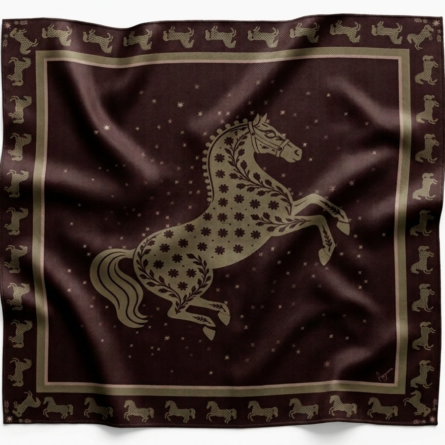 Wool-Silk Scarf  38"- Noble Folk - Plum