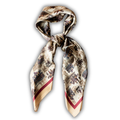 Silk Scarf 35x35" - Astride at Dawn - Linen
