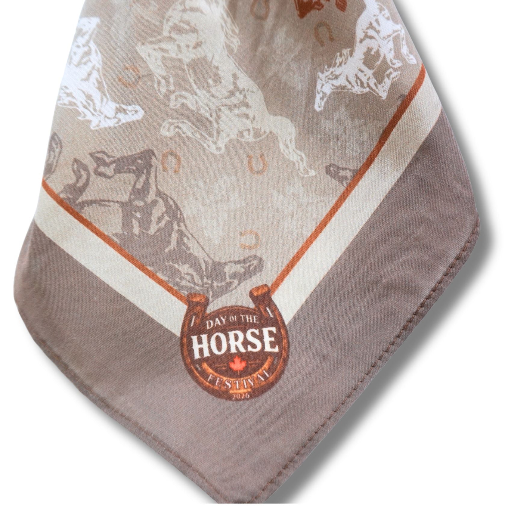 Silk-Cotton Scarf 35x35- Day of the Horse