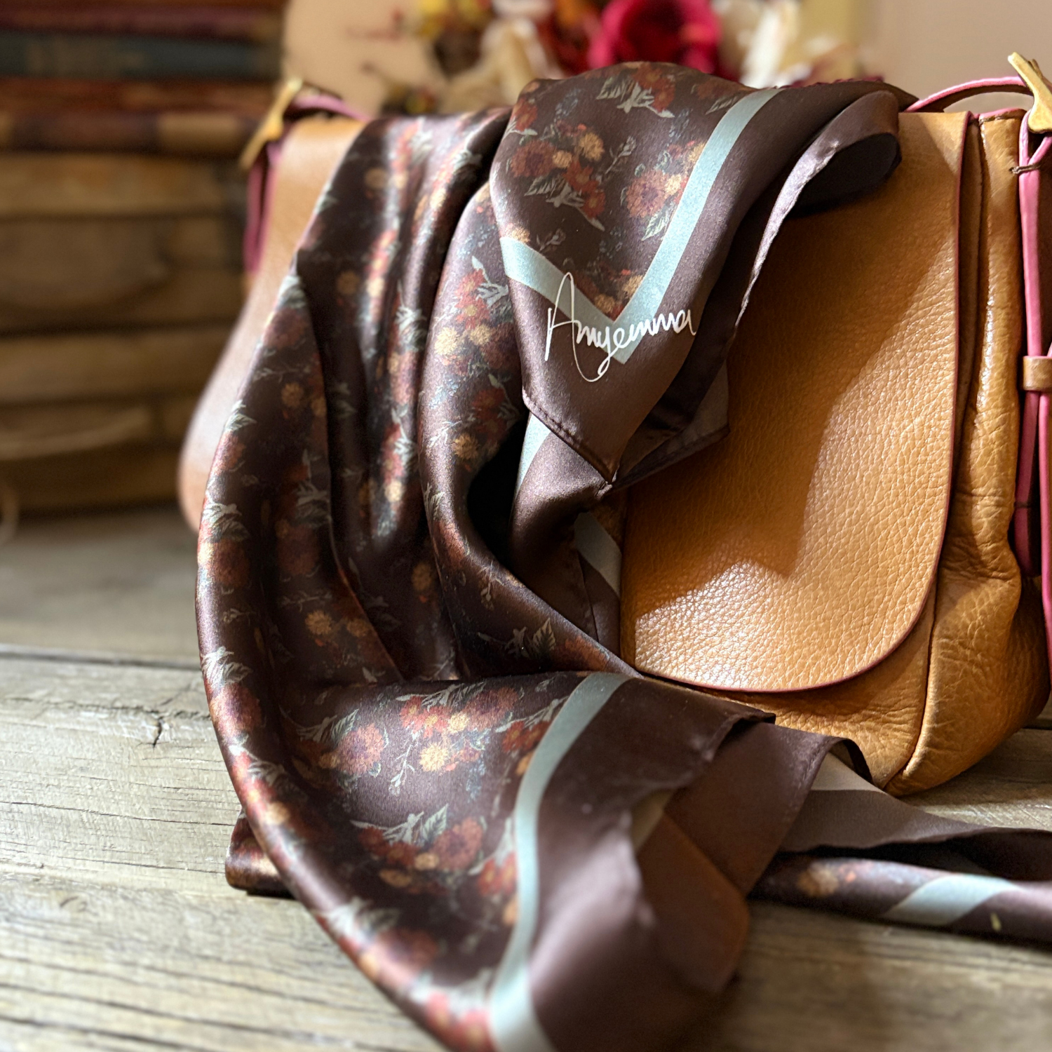 Silk Scarf 35x35" - Fall from Grace