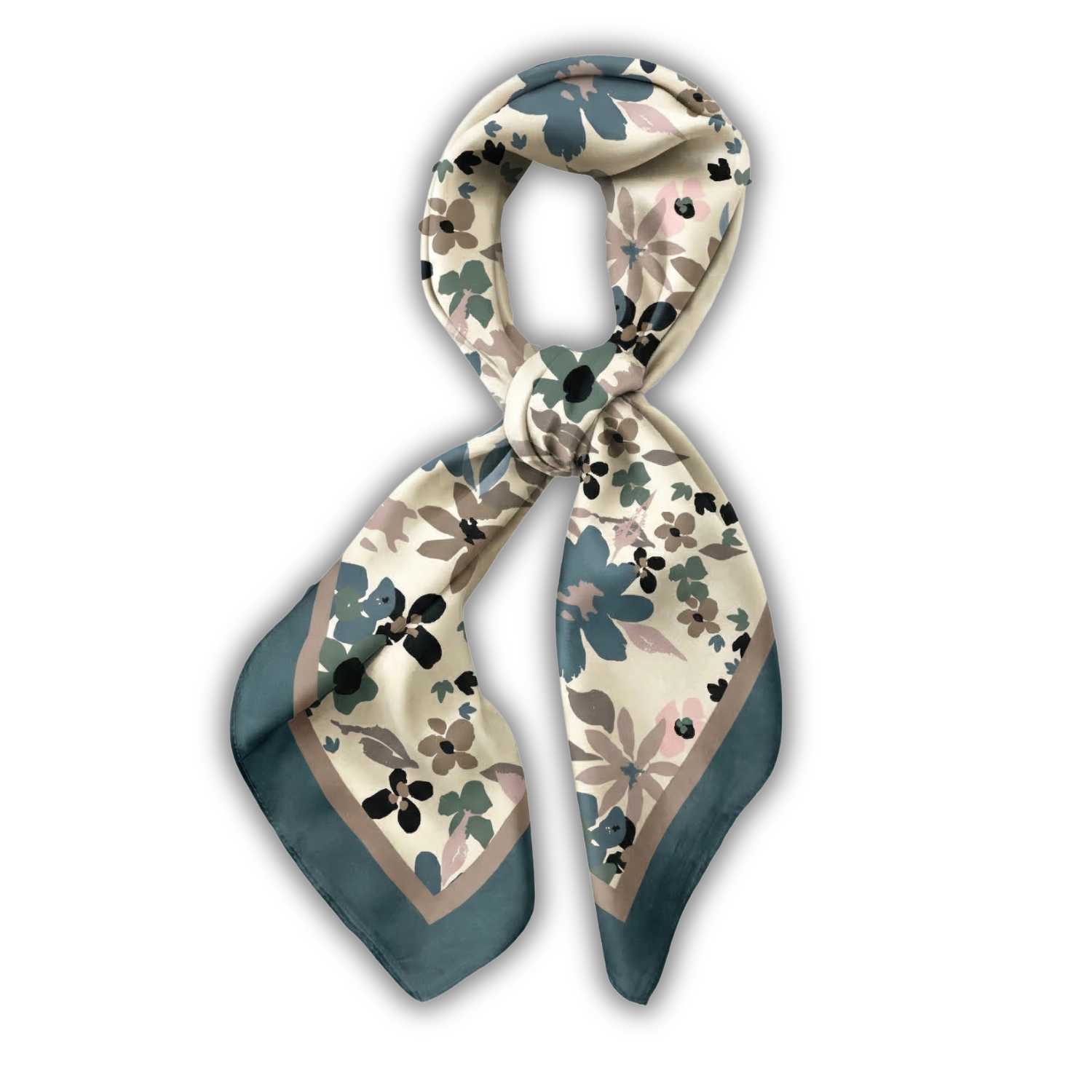 Silk Scarf 35 x 35 - Garden Bloom - Cream