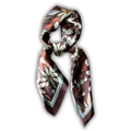 Silk Scarf 35x35" - Garden Bloom - Brown
