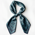 Cotton-Silk blend Scarf - 38in - Painted Paisley - Navy