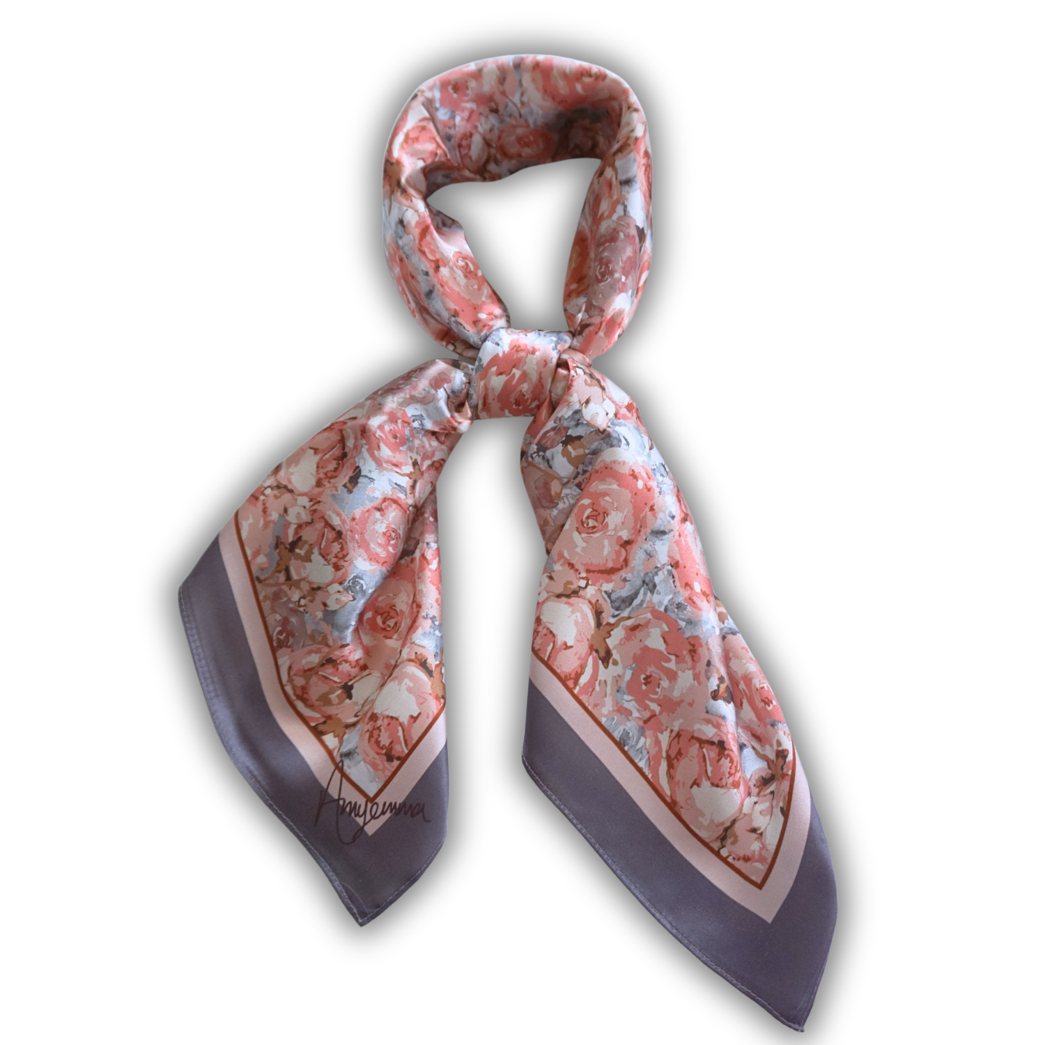 Silk Scarf 35x35" - Rose Garden