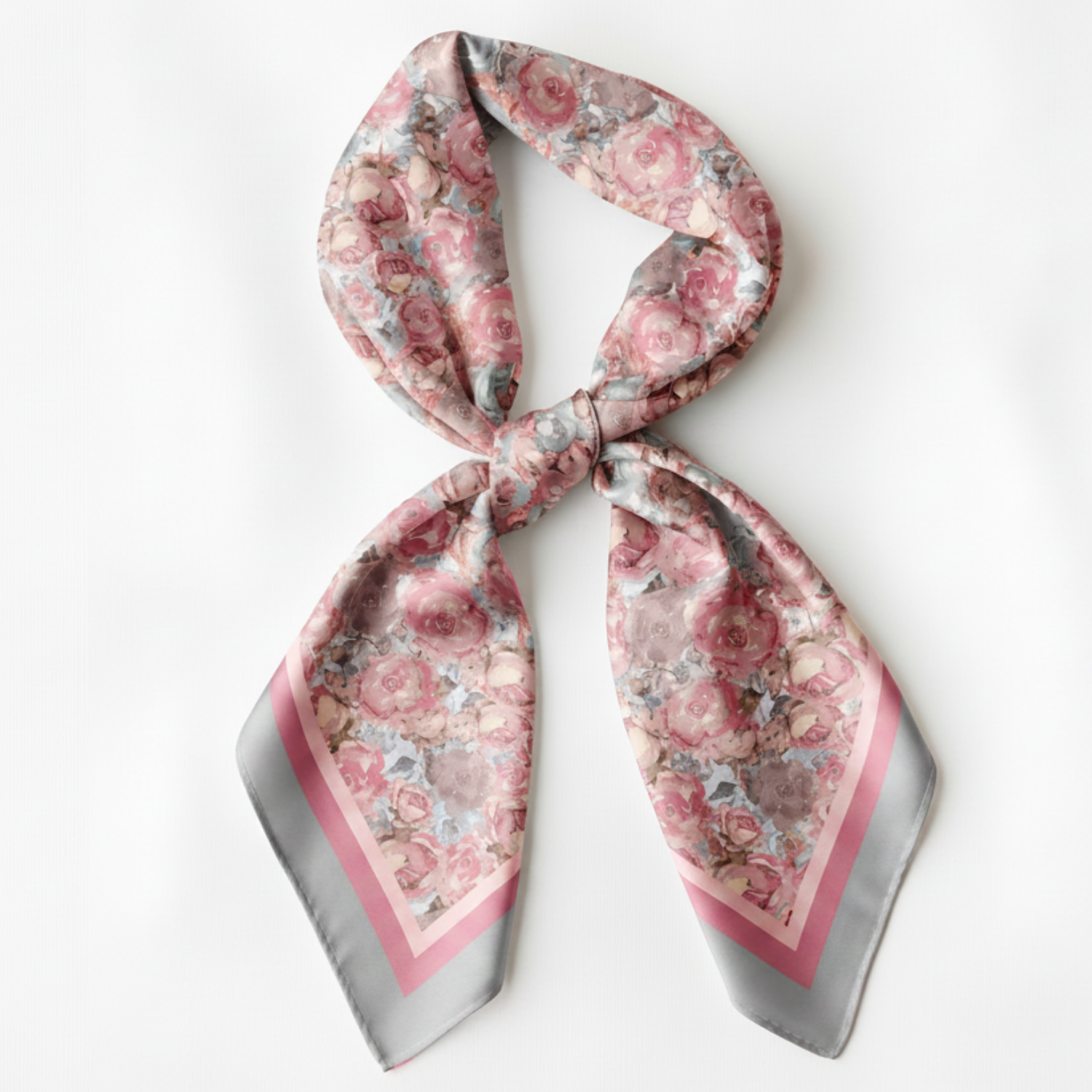 Silk Scarf 35x35" - Rose Garden