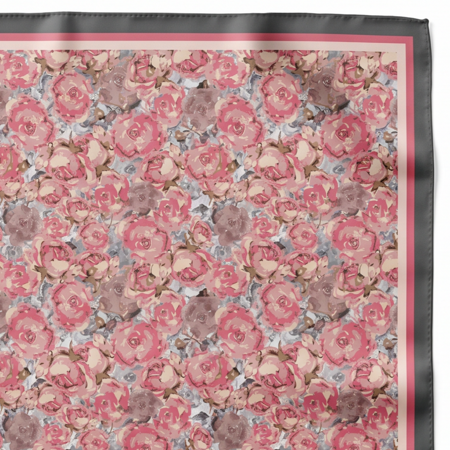 Silk Scarf 35x35" - Rose Garden