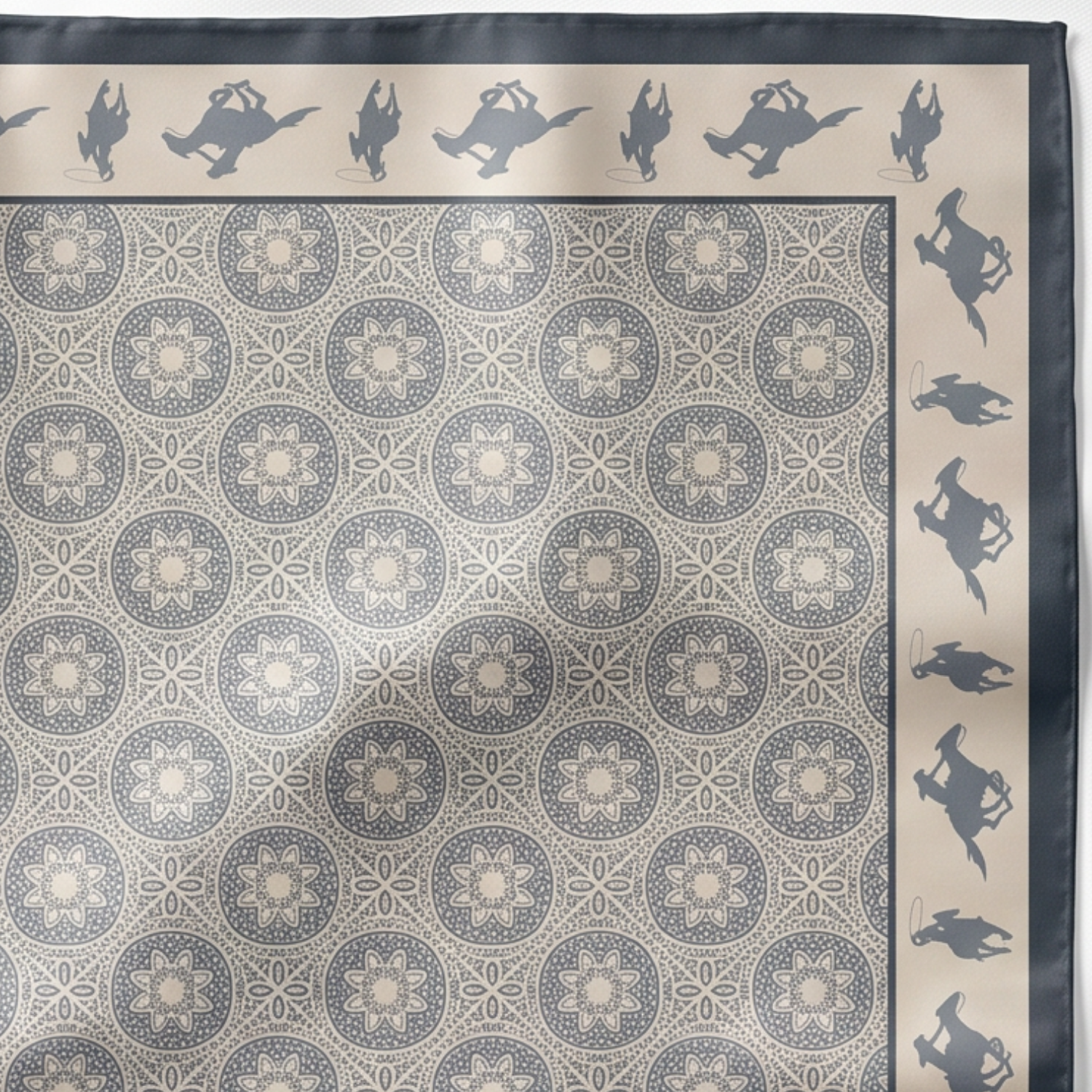 Silk Scarf 35x35" - Rodeo Queen - Blue