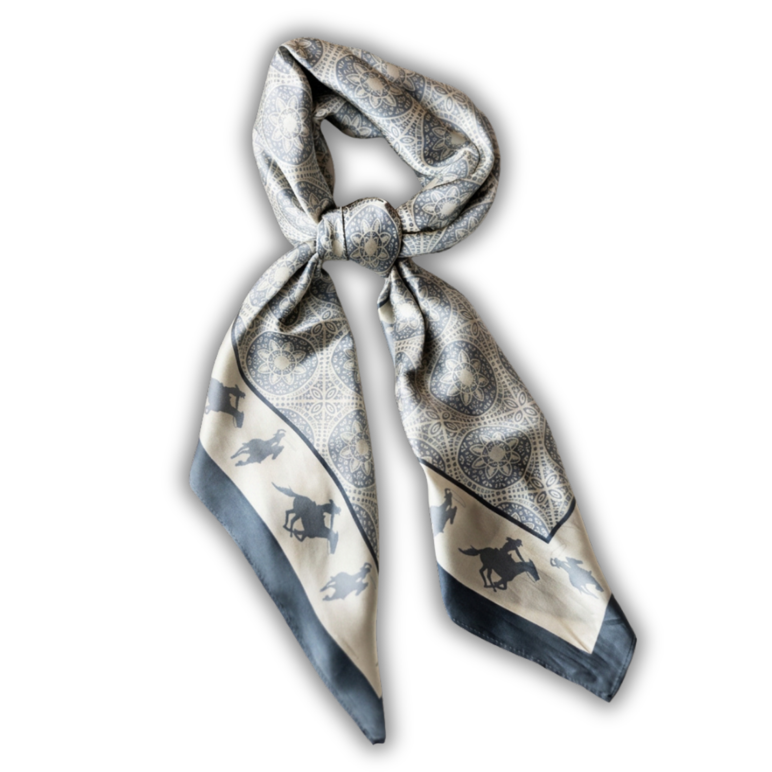 Silk Scarf 35x35" - Rodeo Queen - Blue
