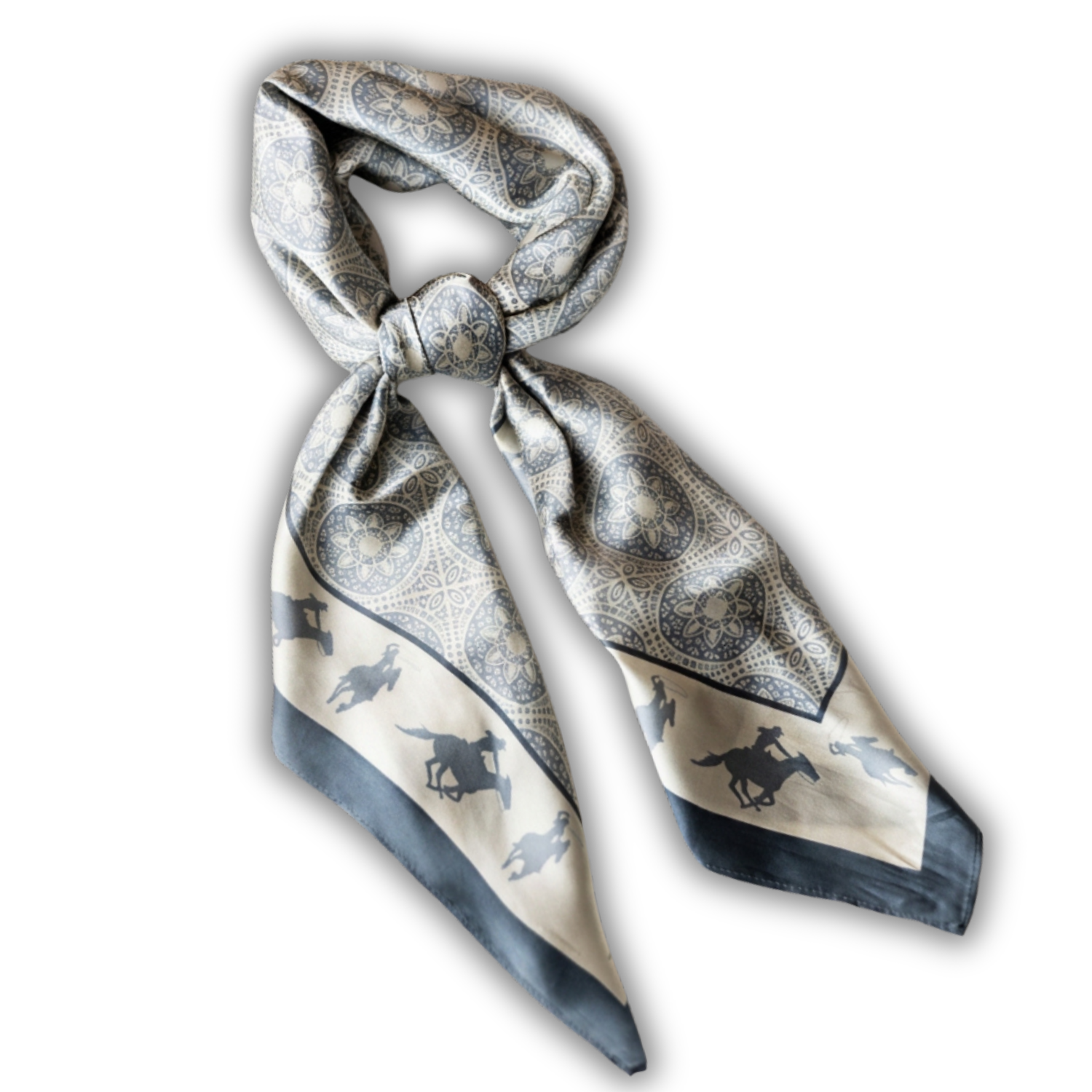Silk Scarf 35x35" - Rodeo Queen - Blue