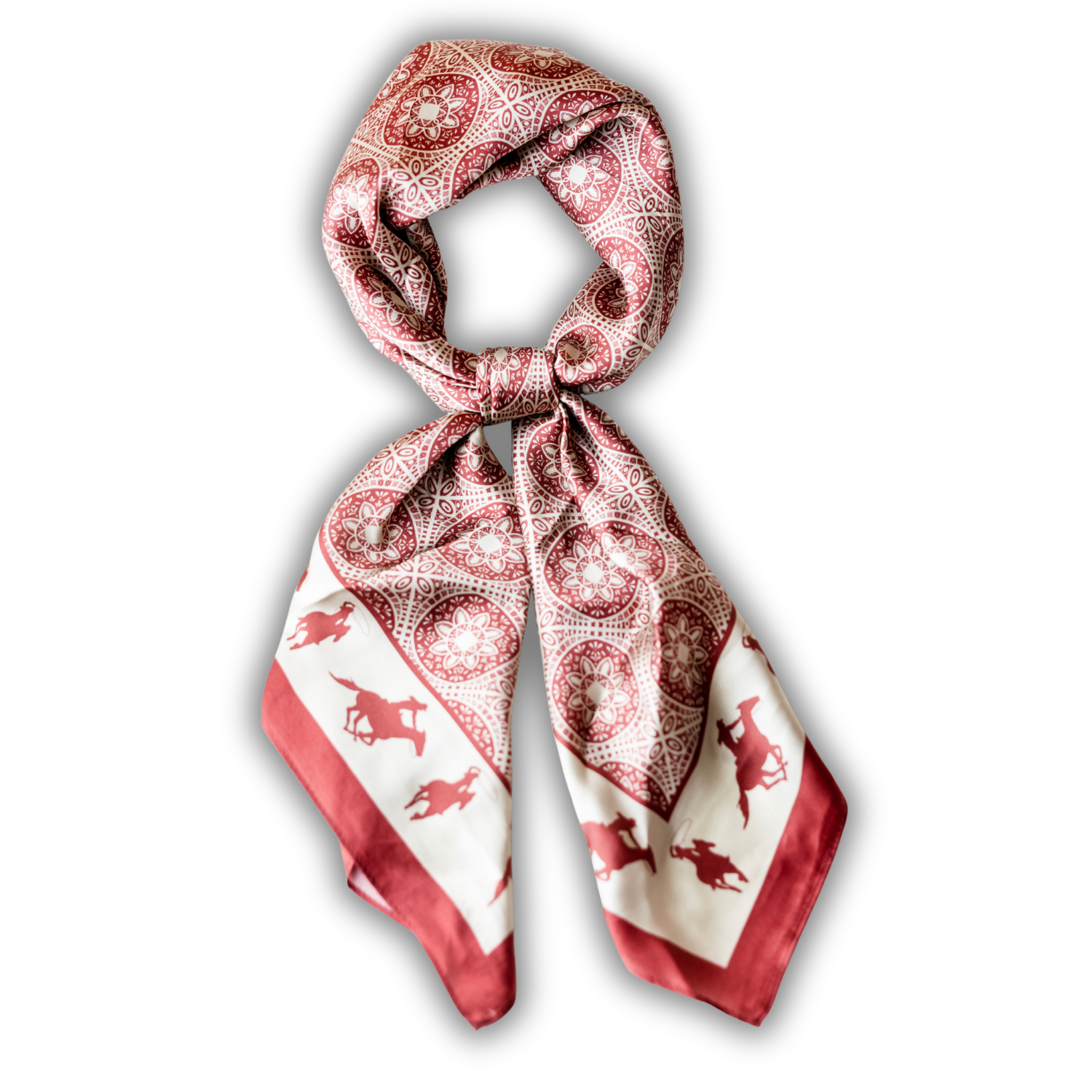 Silk Scarf 35x35" - Rodeo Queen - Red