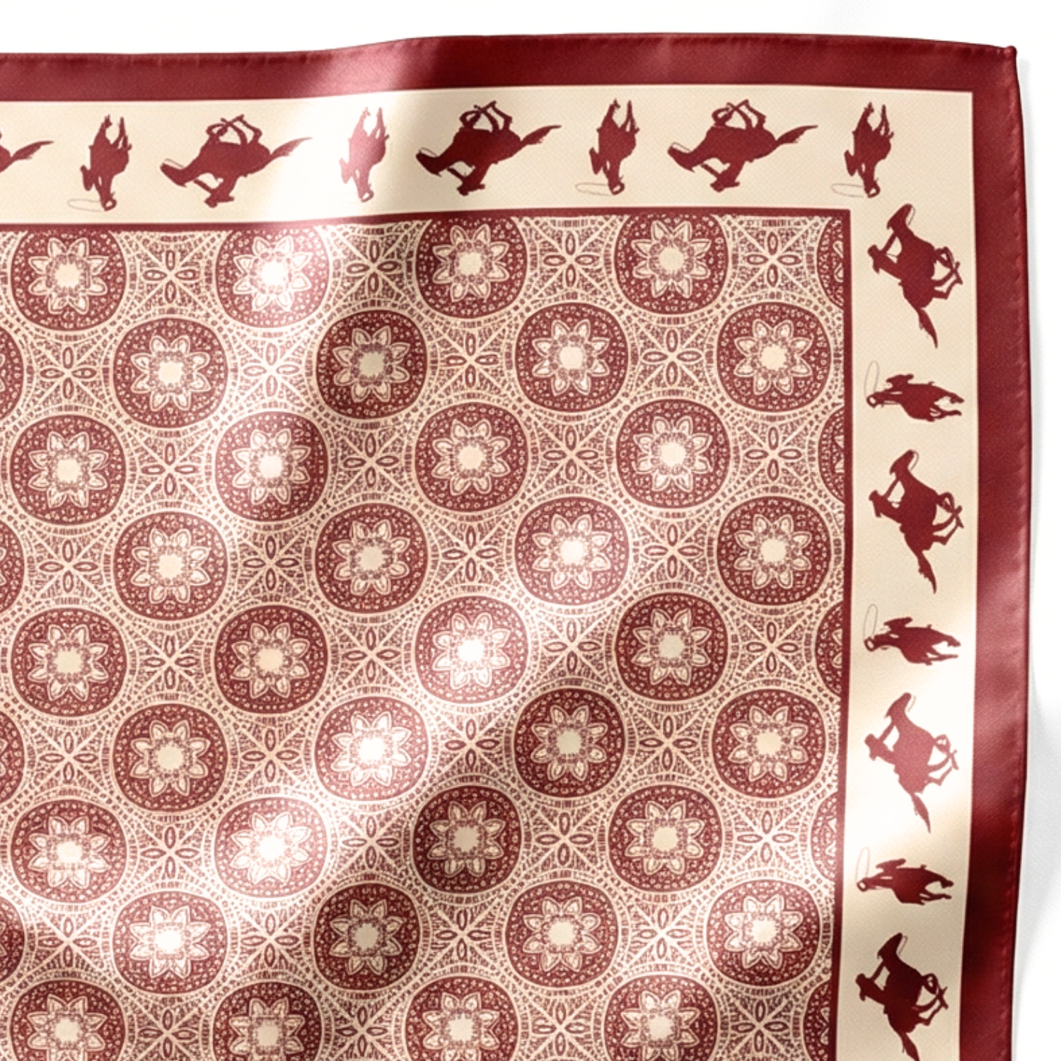 Silk Scarf 35x35" - Rodeo Queen - Red