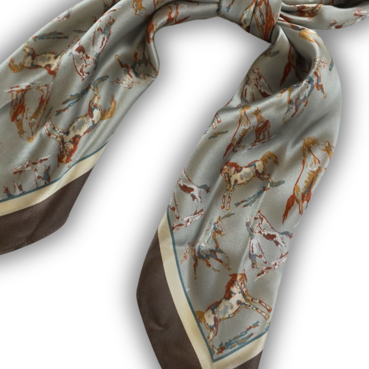 Silk Scarf 35x35" - Spirit of the Horse - Blue