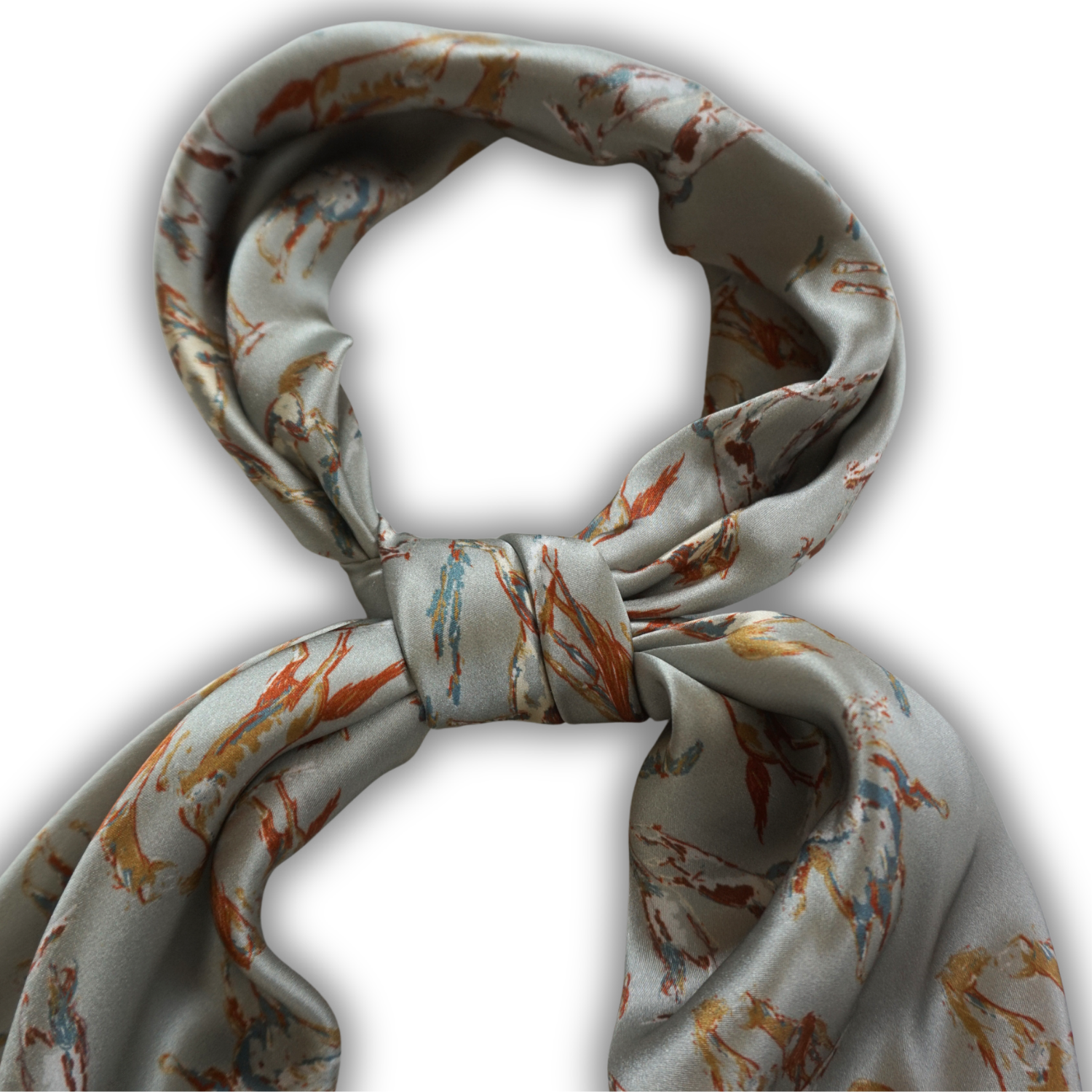 Silk Scarf 35x35" - Spirit of the Horse - Blue