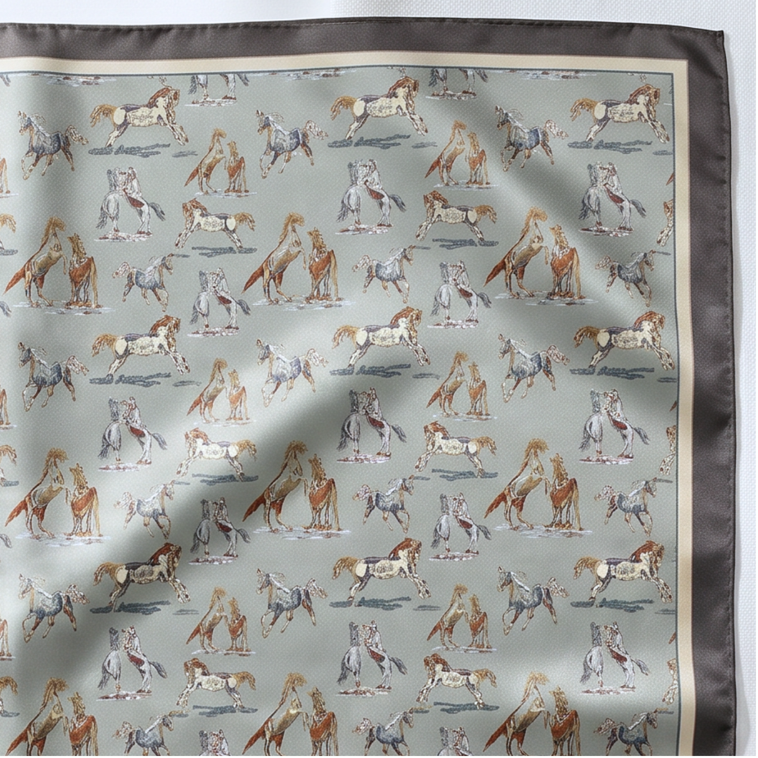 Silk Scarf 35x35" - Spirit of the Horse - Blue