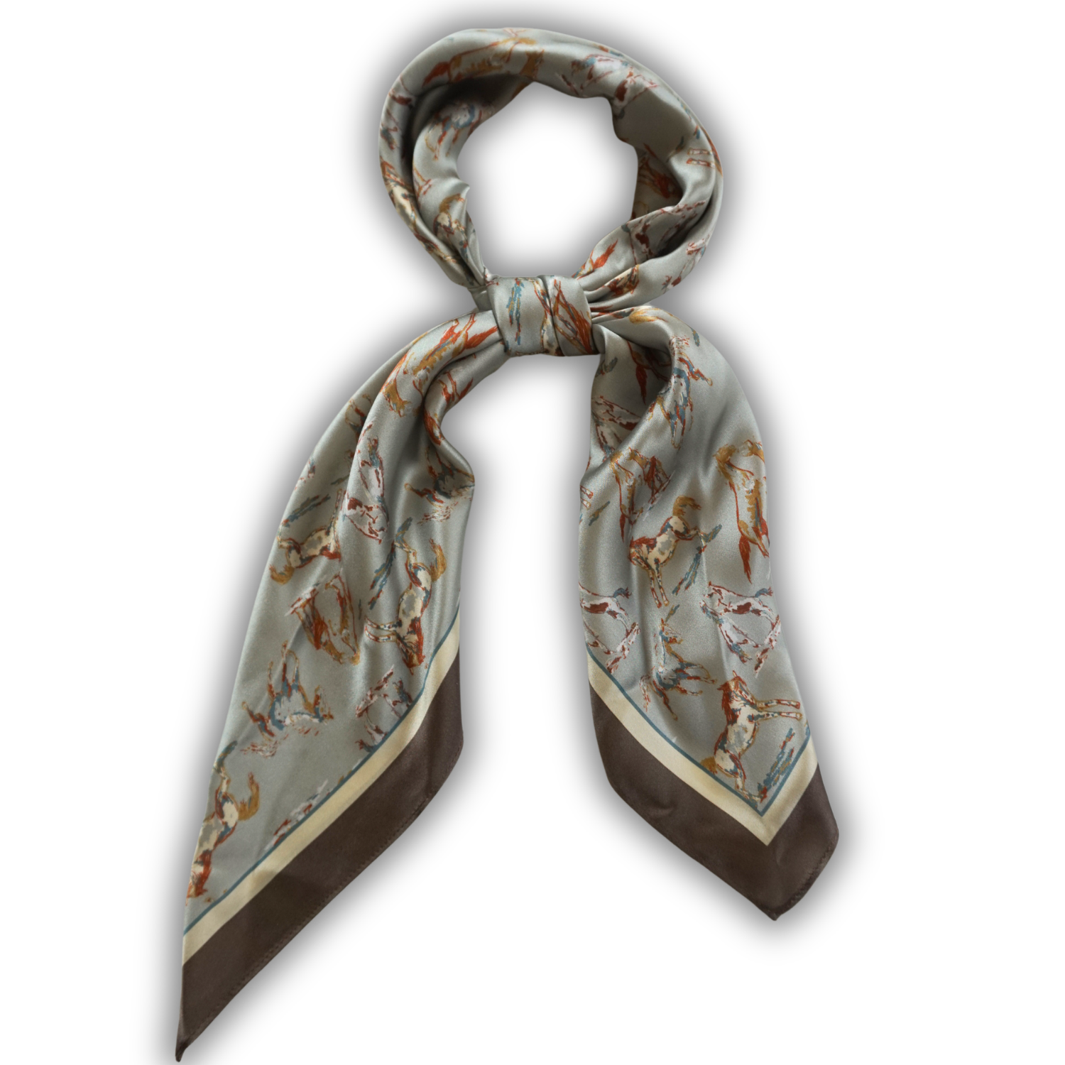 Silk Scarf 35x35" - Spirit of the Horse - Blue