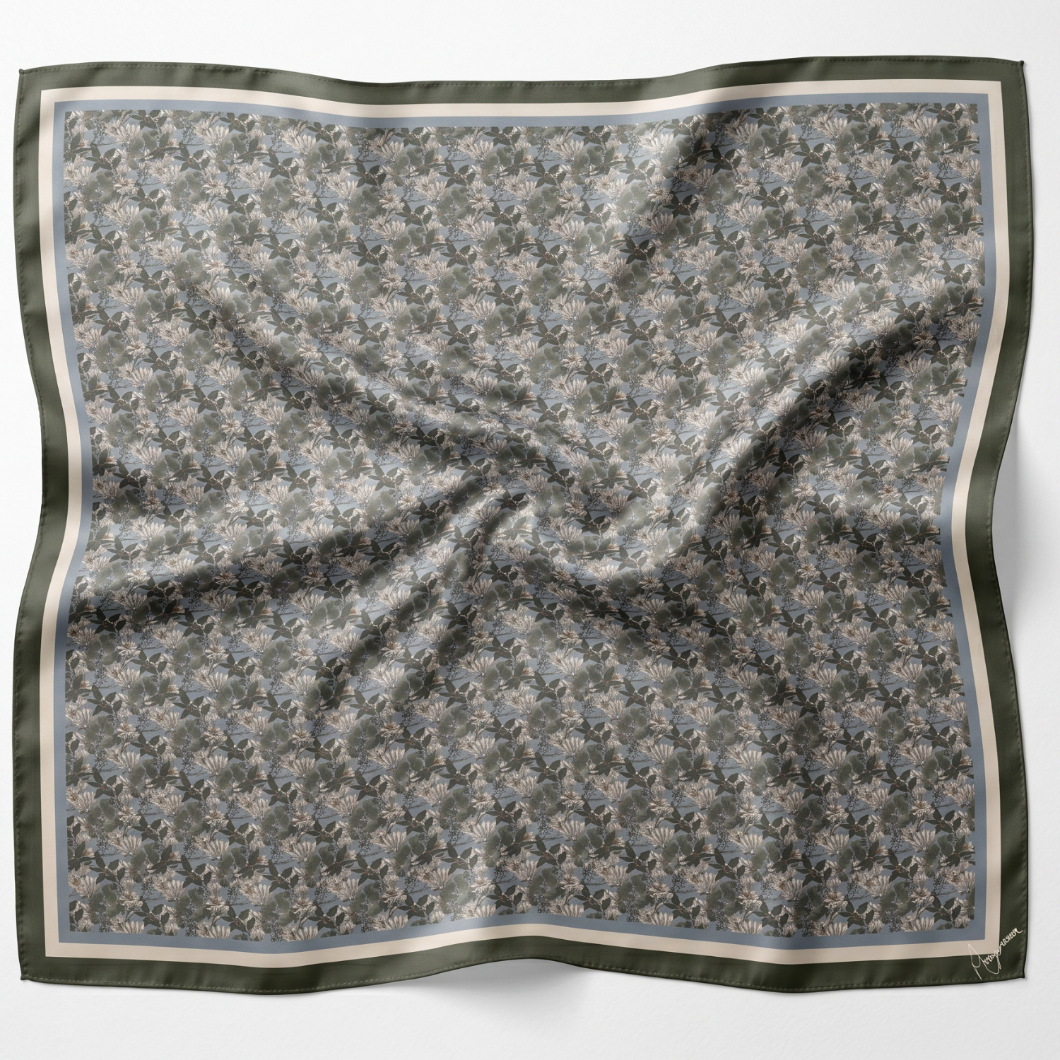Silk Scarf 35x35" - Bloom and Bounty