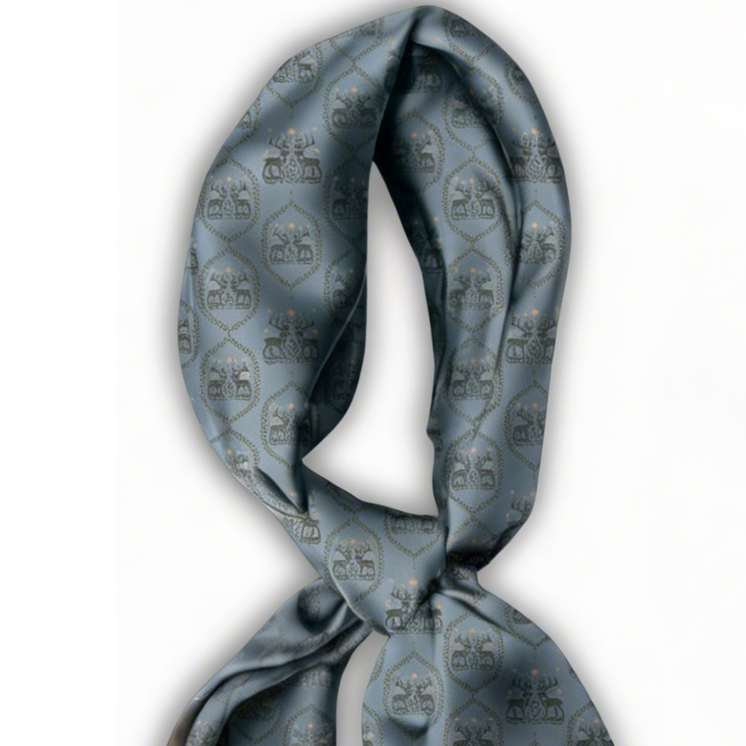 Cotton-Silk blend Scarf - 38in  - Winterfell - Storm Blue