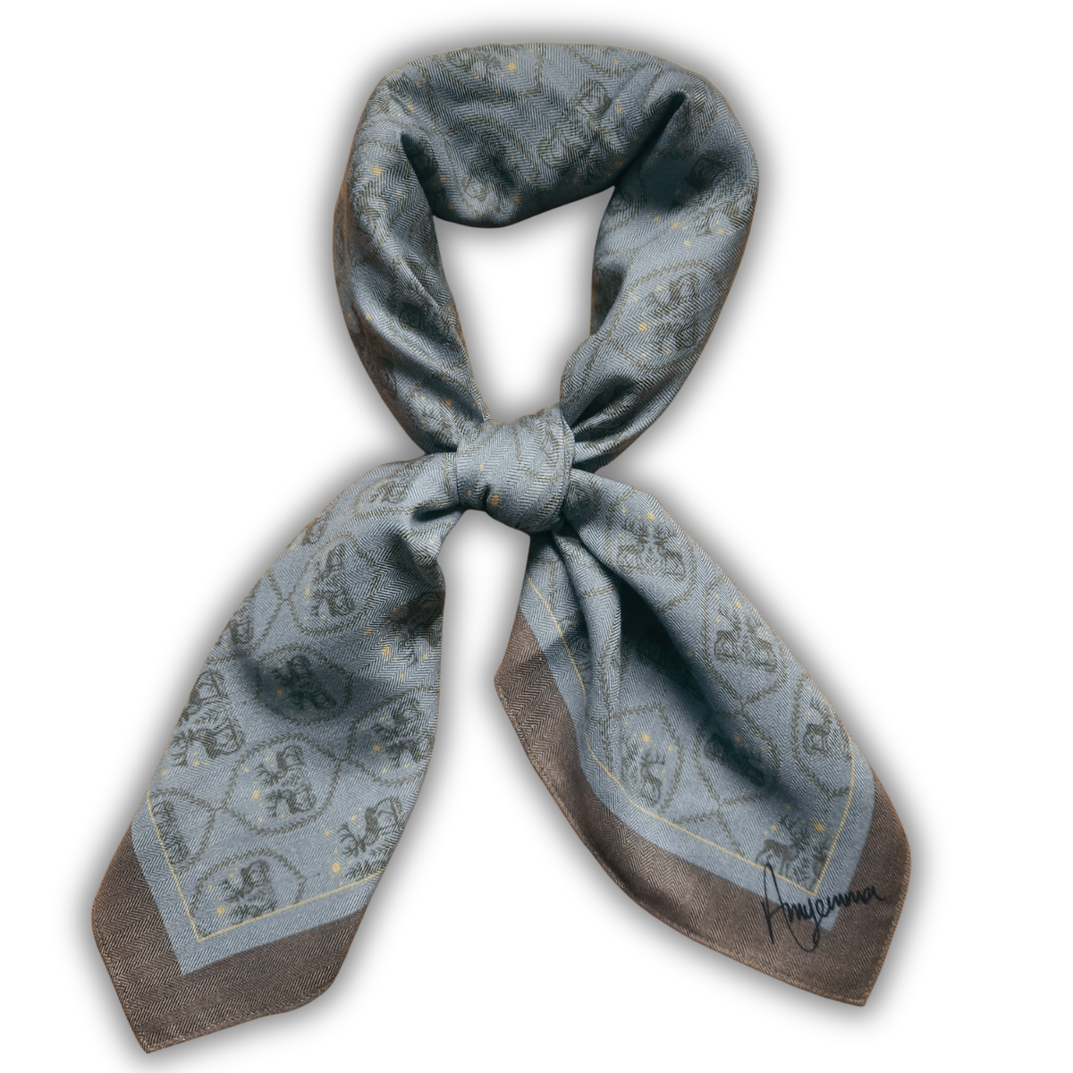 Wool-Silk Scarf 38" Winterfell - Blue