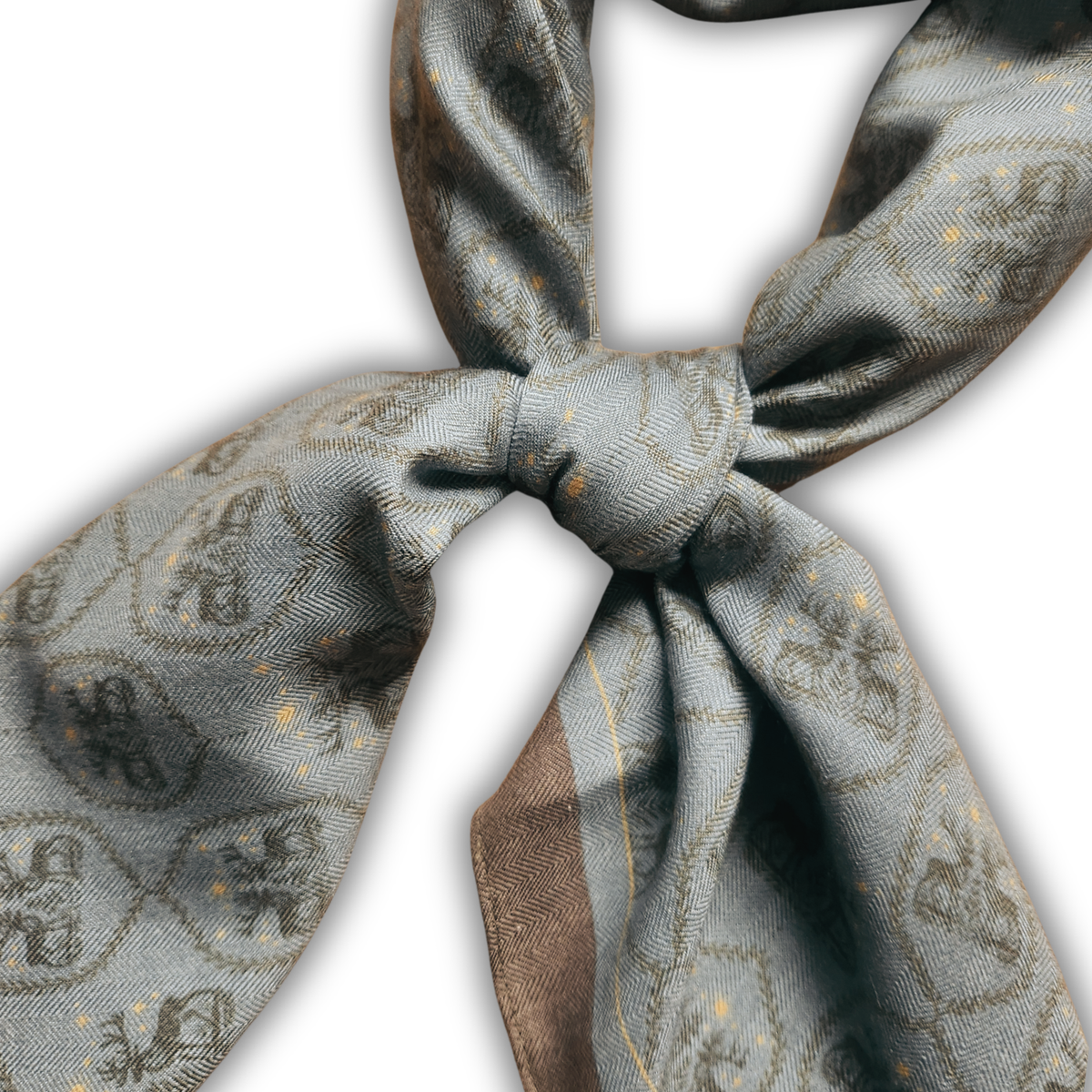 Wool-Silk Scarf 38" Winterfell - Blue