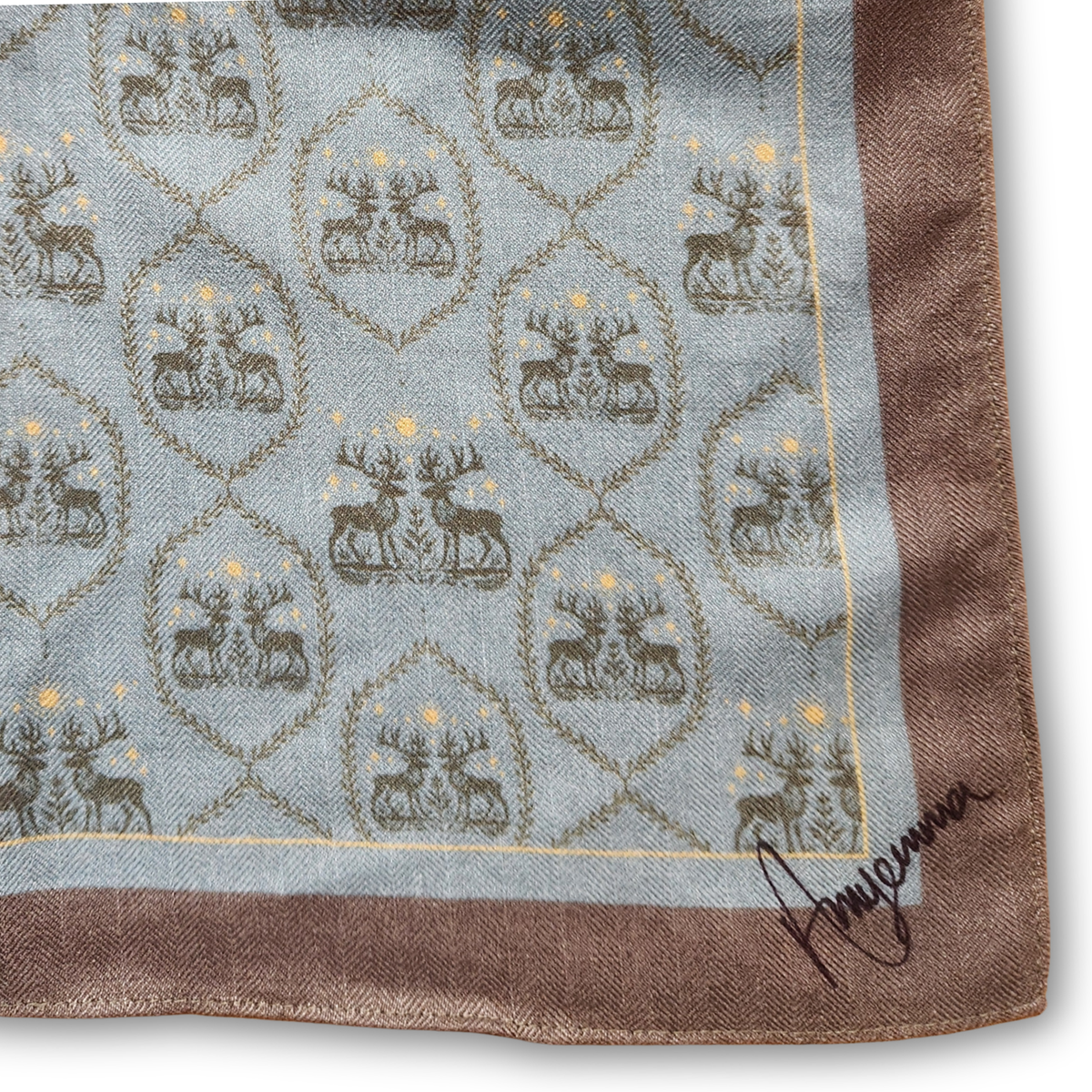 Wool-Silk Scarf 38" Winterfell - Blue