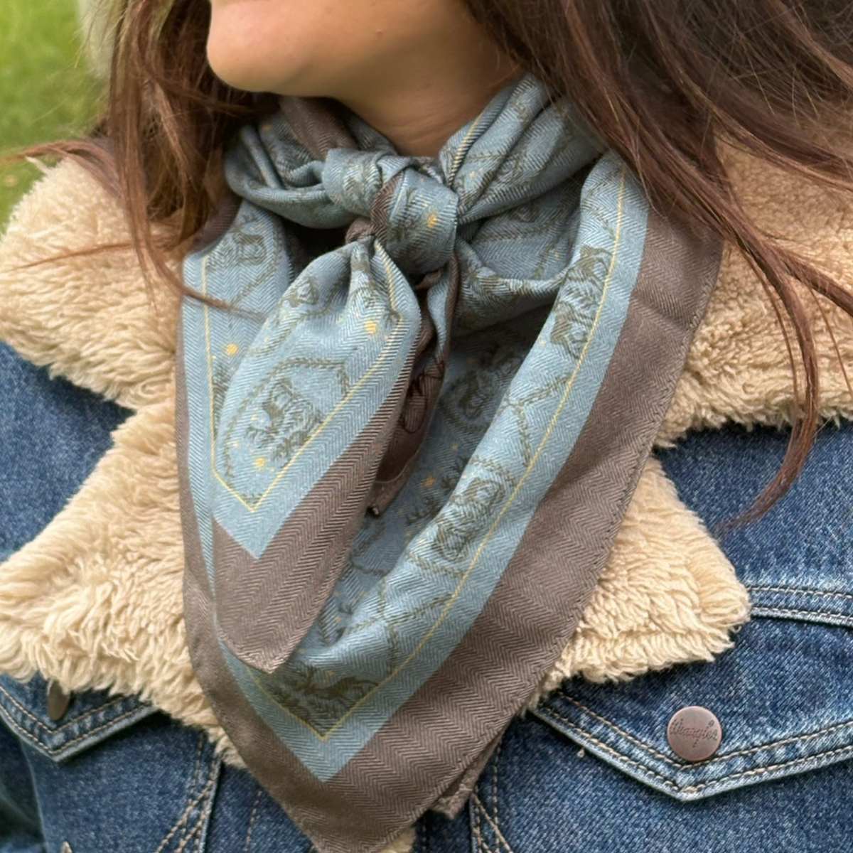 Wool-Silk Scarf 38" Winterfell - Blue