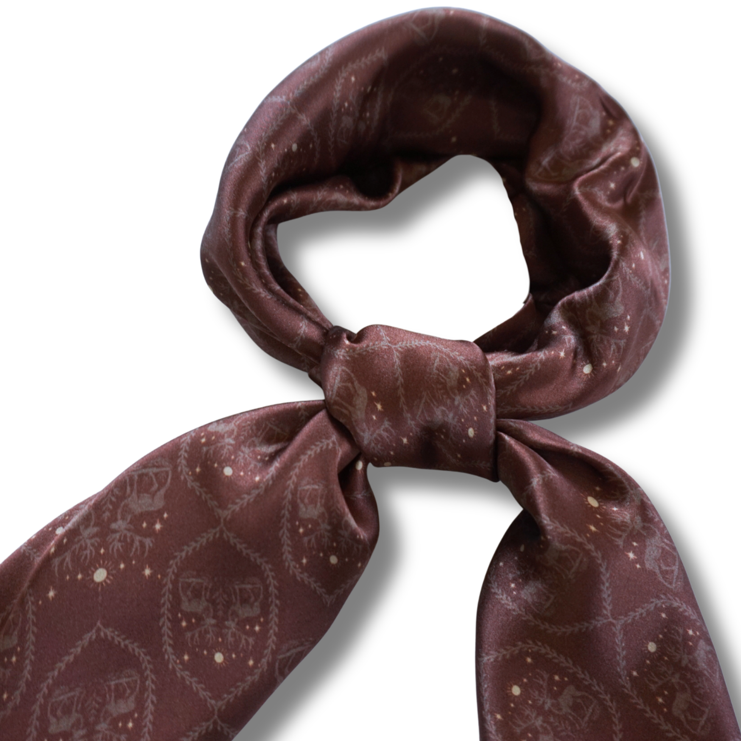 Silk Scarf 35x35" - Winterfell - Plum