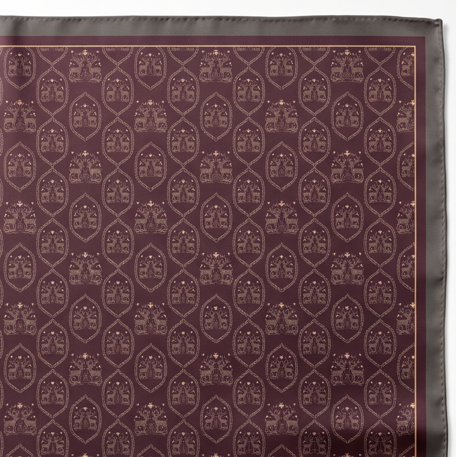 Silk Scarf 35x35" - Winterfell - Plum